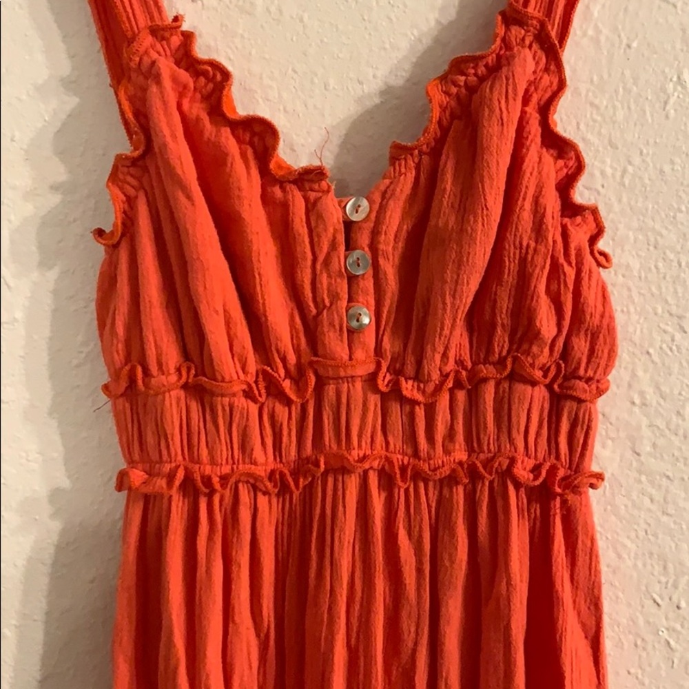Lucky Love - Orange Maxi Dress Small